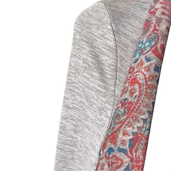 ONE WORLD BEIGE LIGHTWEIGHT CARDIGAN WITH FLORAL PRINT TRIM SZ LG EUC - Picture 7 of 12